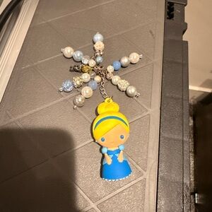 Cinderella  Keychain with Beaded Charm
